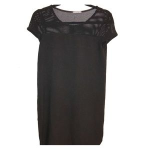 Black dress with see thru shoulder top